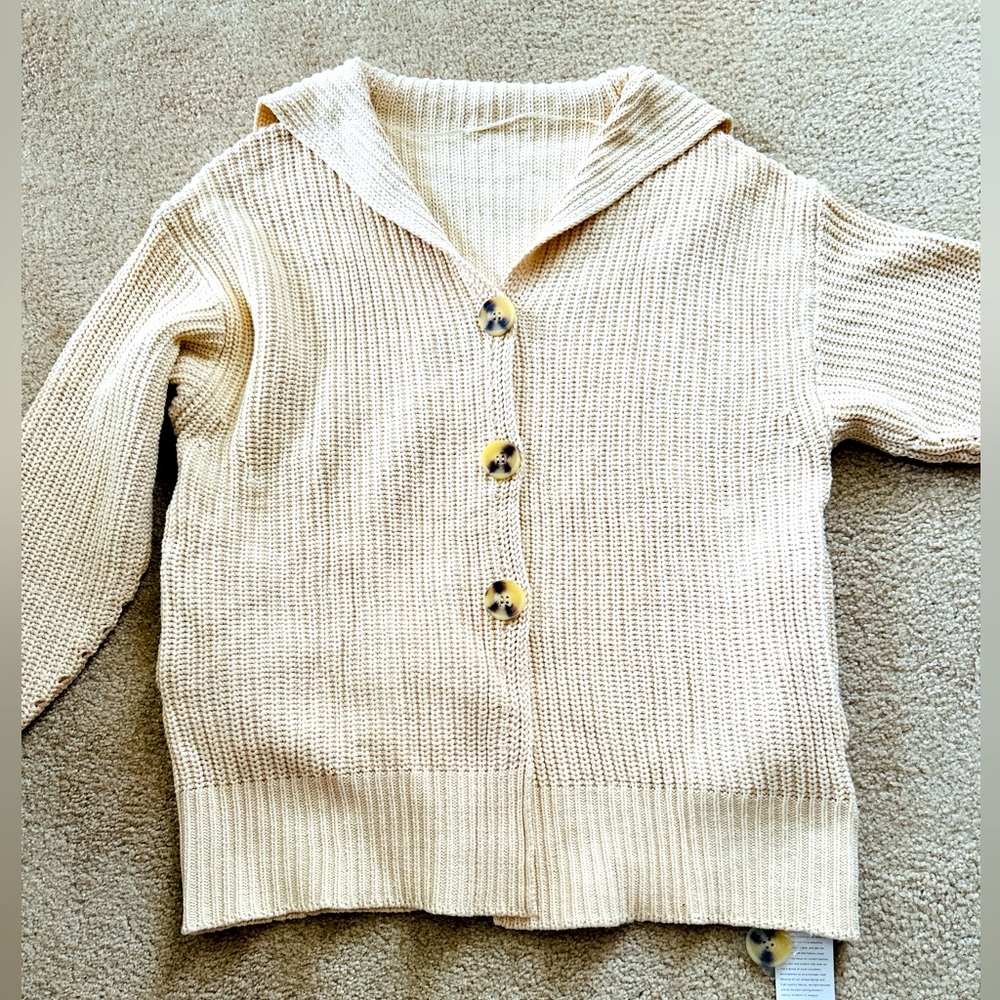 Oversized Button Front Knit Sweater